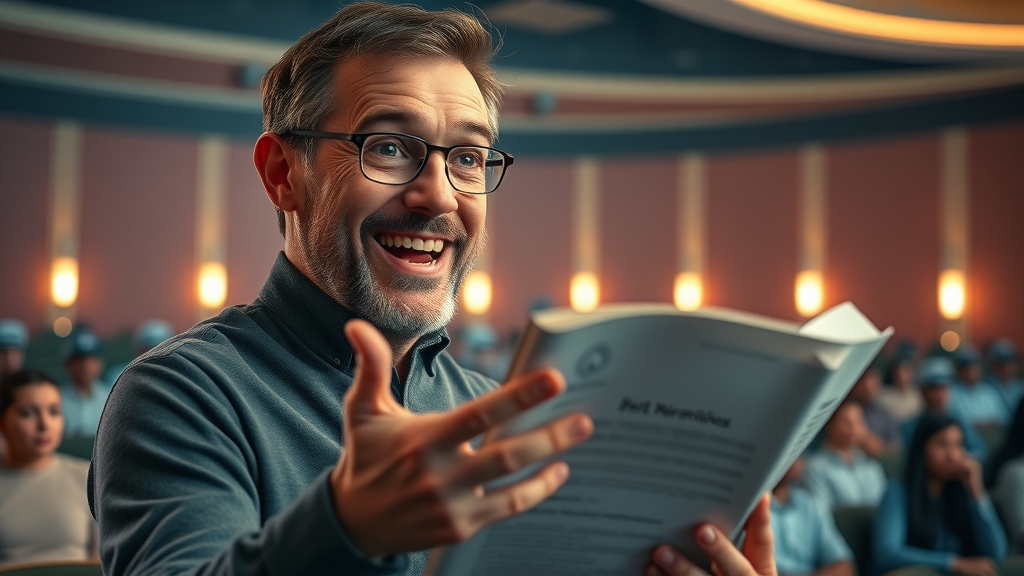 Brilliant storyteller captivating an online audience with engaging storytelling for content marketing strategies