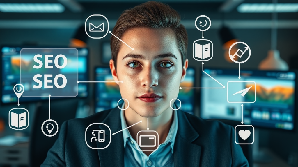 Infographic showing online marketing strategies connections between SEO, social media, email marketing, and content marketing