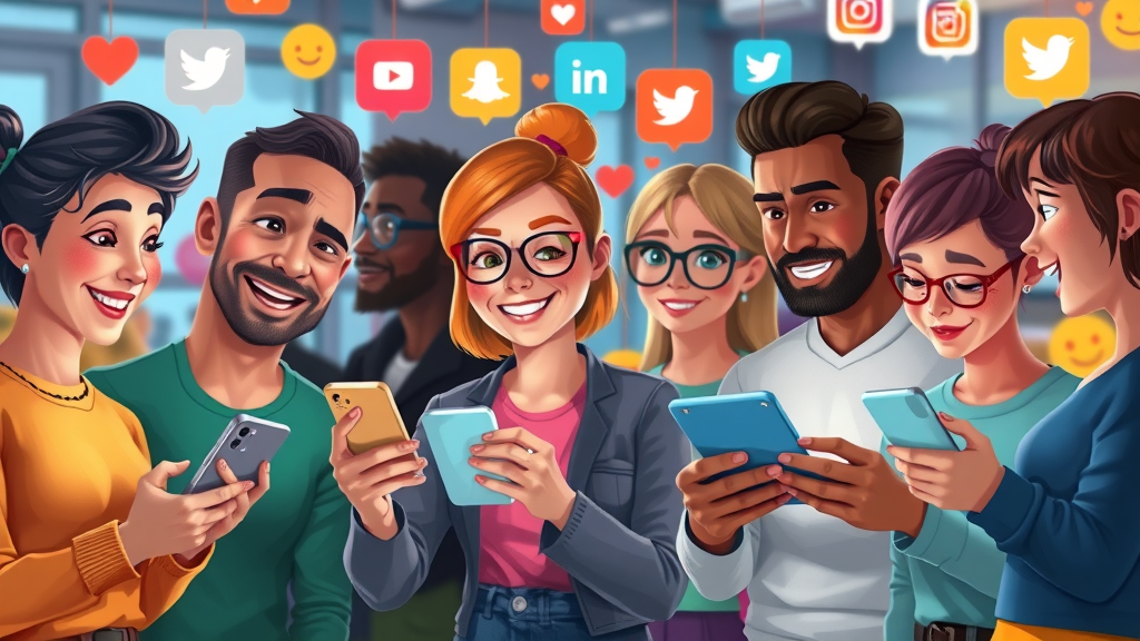 Target audience engaging with social media apps on various platforms