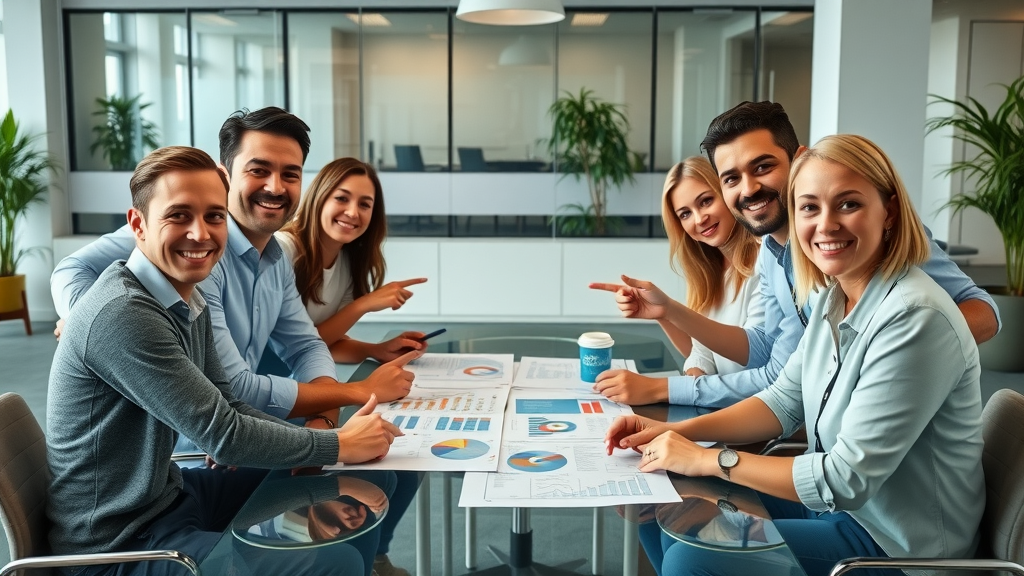 Effective social media marketing team planning content strategy together