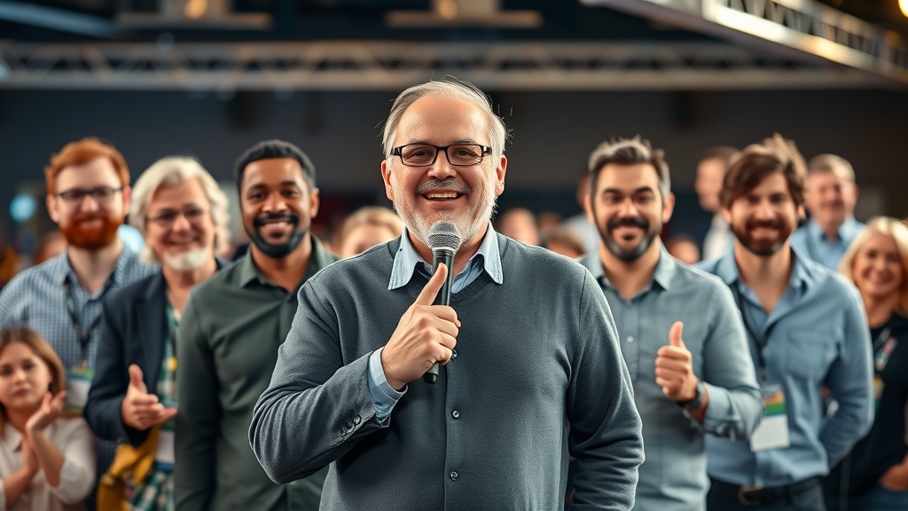 personal branding notable industry leaders leading teams or engaging audiences in a professional setting