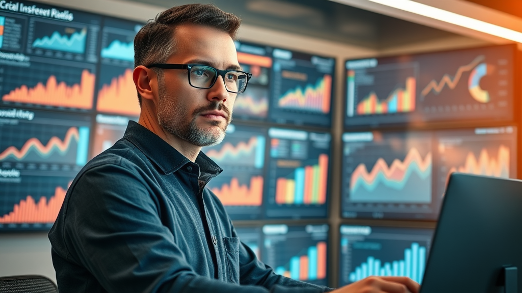 analytical marketer reviewing social media analytics - content creation measurement