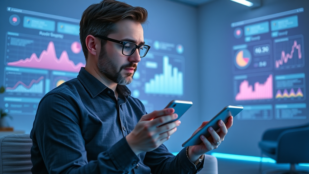 Brand strategist measuring social media engagement, balancing content quality and quantity