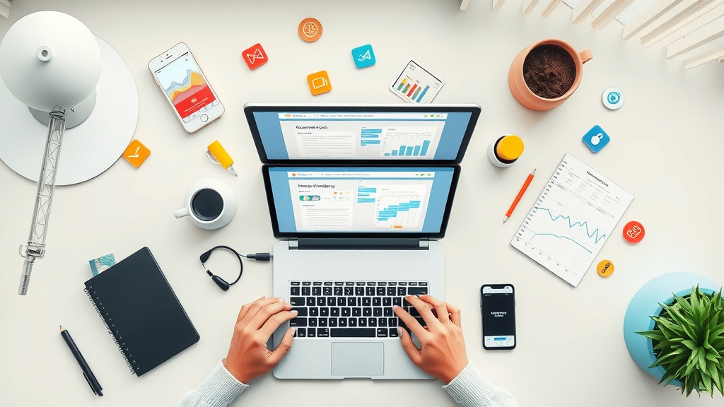 top content marketing tools for planning and analytics on desktop workspace
