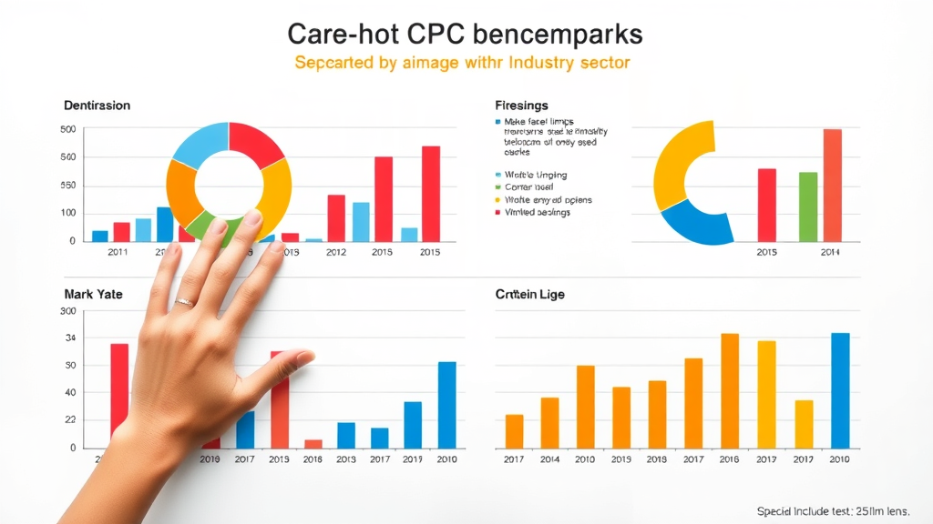 infographic showing average cost per click display ads benchmarks by industry sector