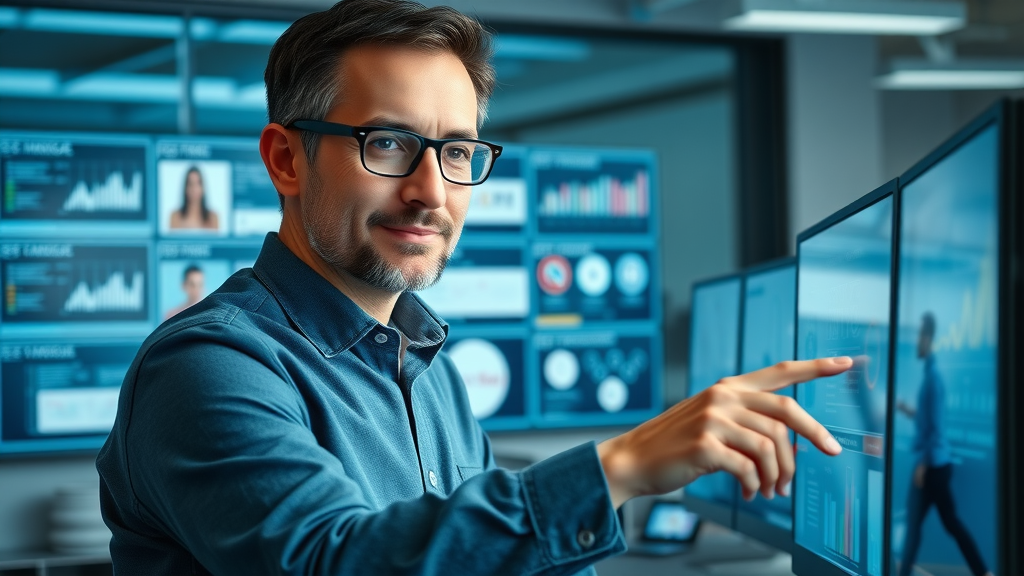 Marketing manager integrating social media accounts into a reputation monitoring dashboard for real time online reputation management