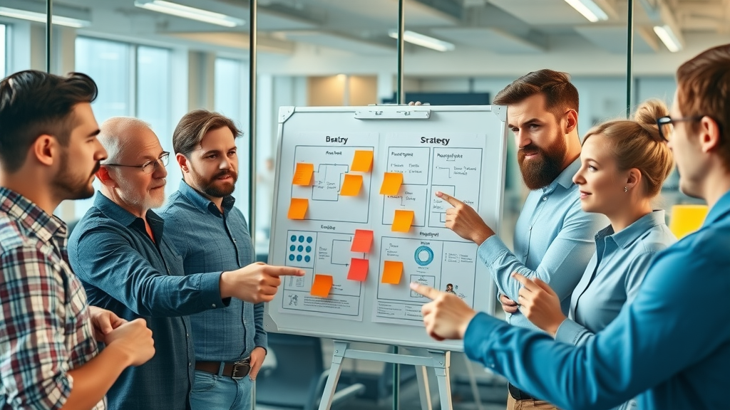 creative agency team brainstorming robust brand strategy for business success