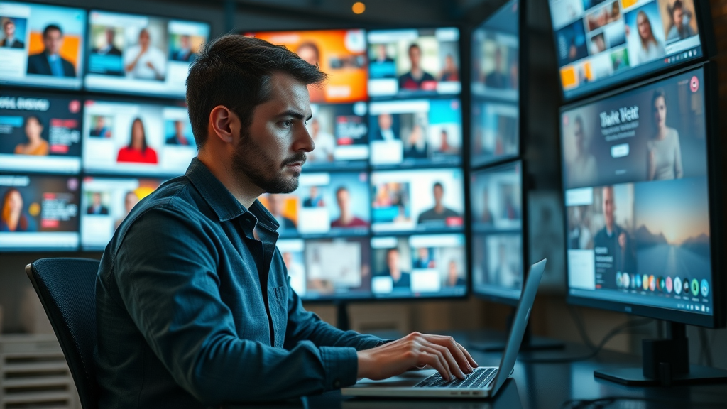 social media manager building positive reputation marketing with vibrant content schedule