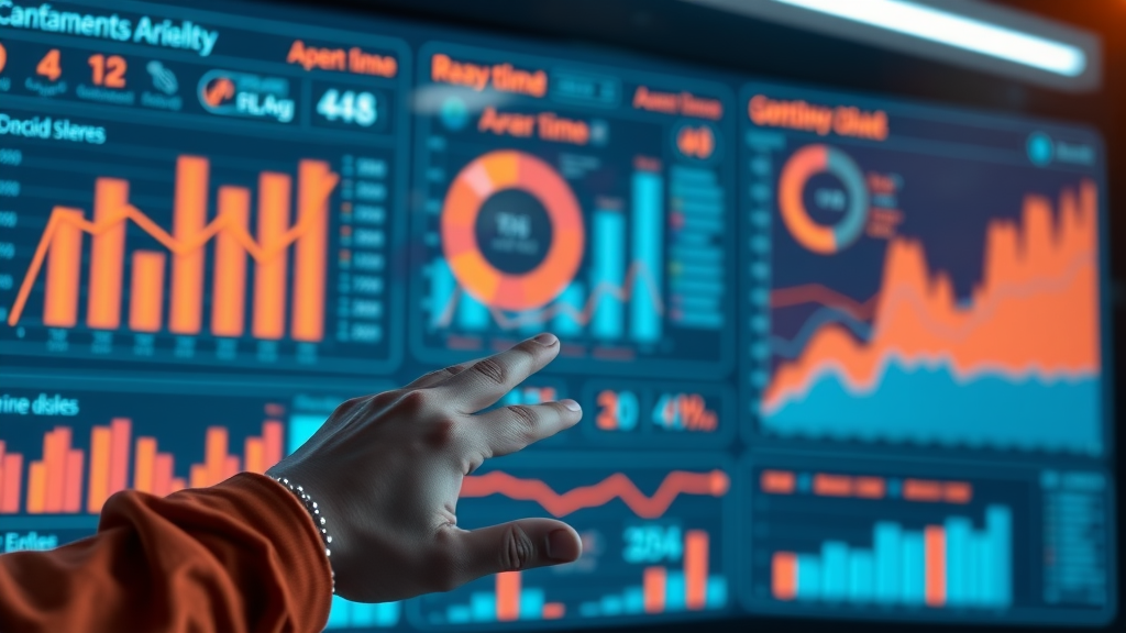 content marketing performance analytics dashboard with graphs and KPIs
