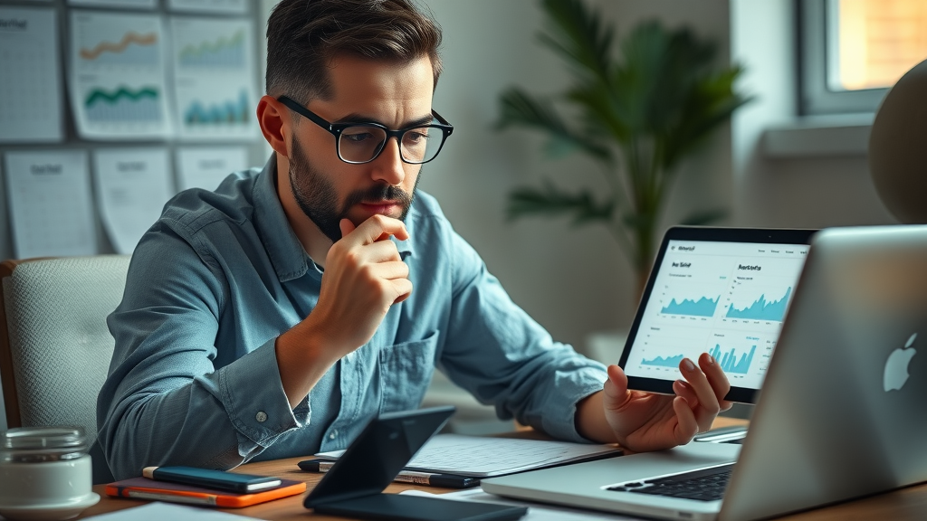 business owner reviewing branding and marketing strategy mistakes