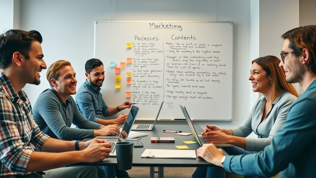 content marketing digital brand team brainstorming content ideas together
