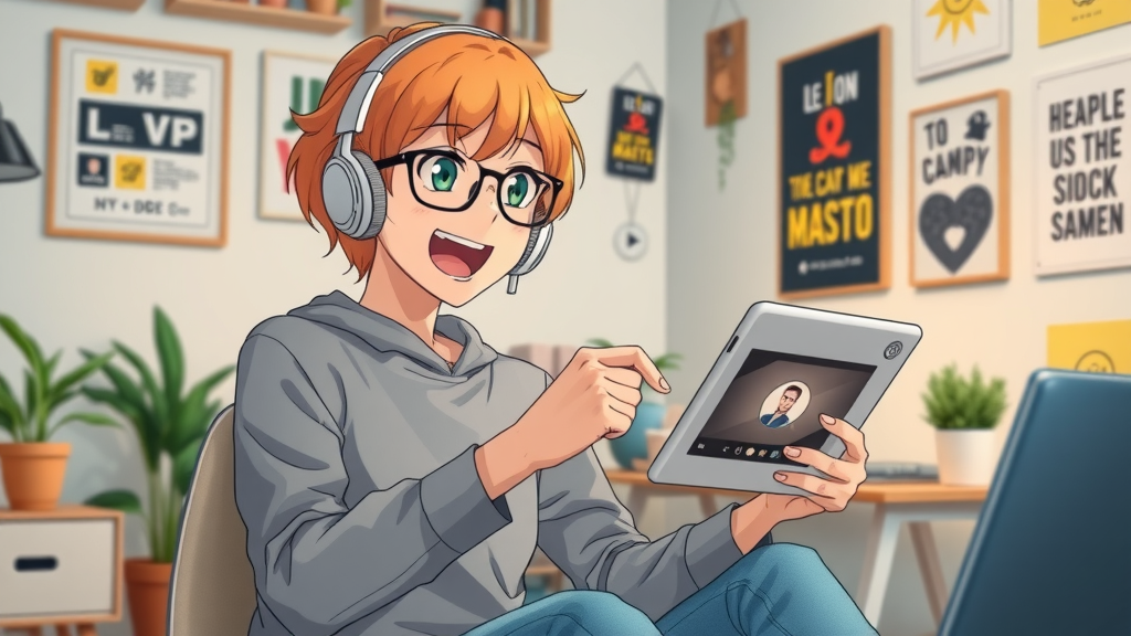 digital content creator editing video and posts on tablet - social media content creation