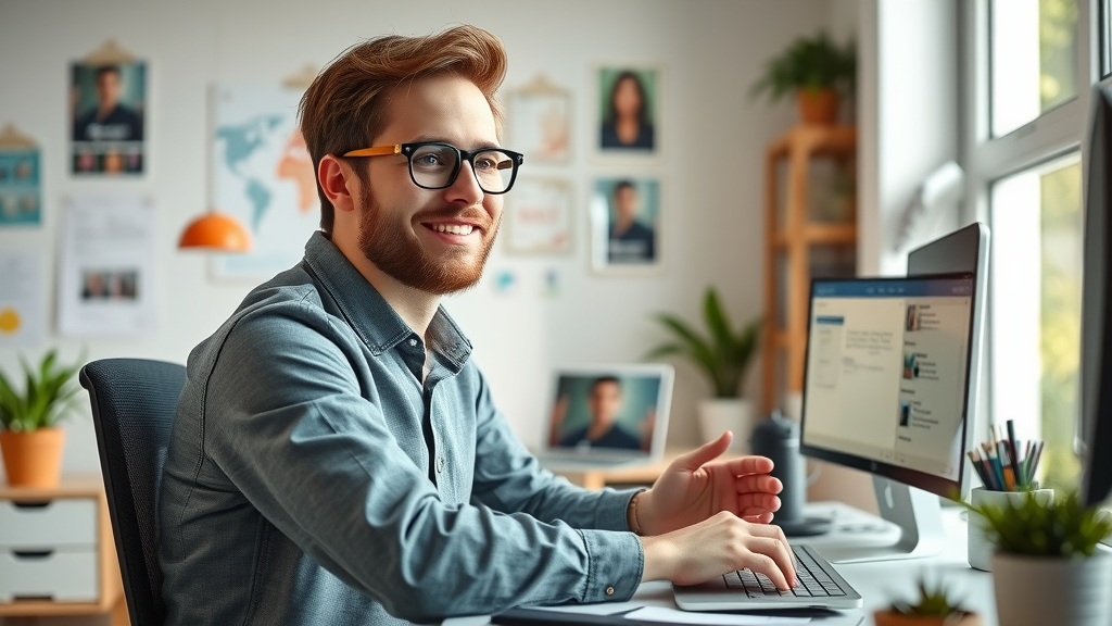motivated entrepreneur preparing product launch with brand identity elements in a creative workspace
