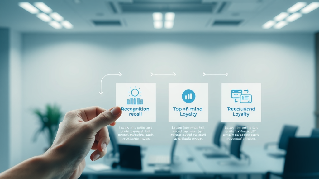brand awareness stages recognition recall loyalty infographic