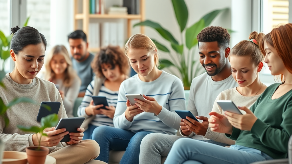 diverse group balancing social media with offline activities