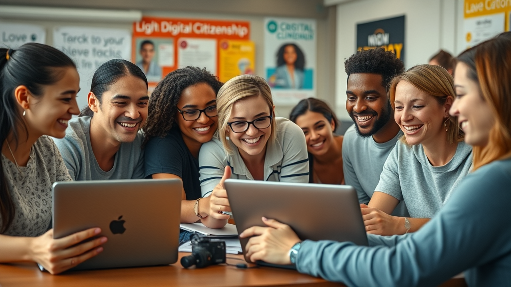 uplifting volunteers collaborate social media project digital citizenship