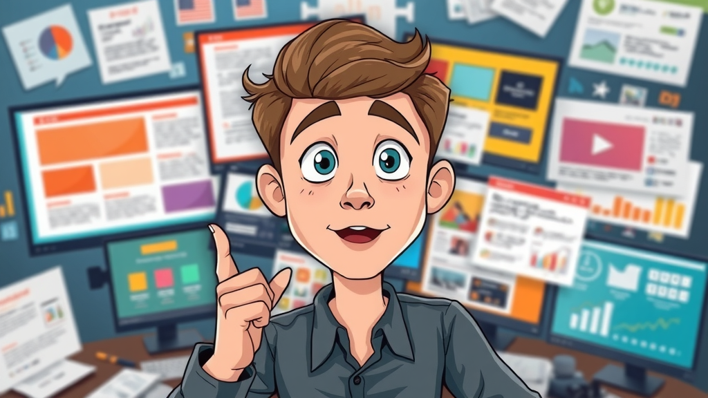 colorful collage of blog articles videos infographics social posts content marketing