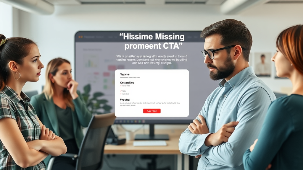 Informative website homepage lacking call to action, confused users, web designer considering interface, call to action marketing
