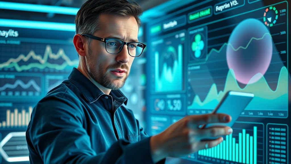 Digital marketer tracking and optimizing digital display marketing with analytics dashboard
