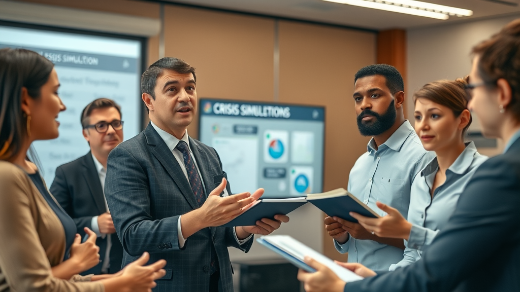 safe work compliance officer leading crisis training on reputation risk management