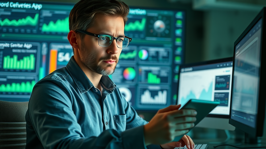 SEO specialist optimizing content marketing with keyword research and analytics