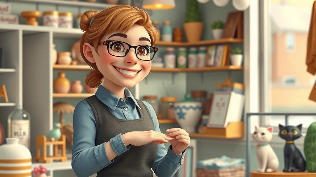determined small business owner arranging merchandise to reflect unique brand identity in boutique