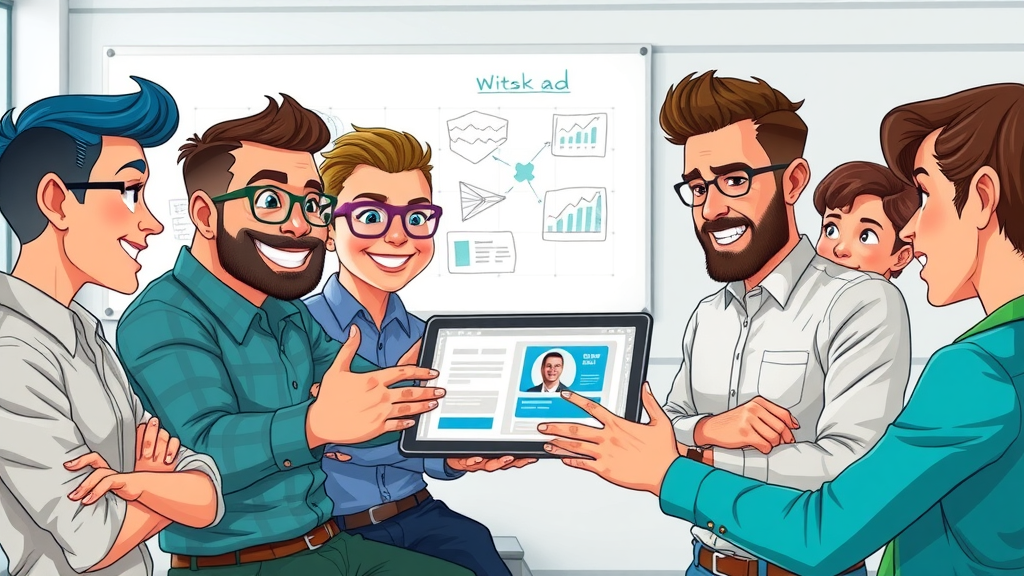 display ad targeting mistakes with marketers reviewing campaign on tablet in modern office