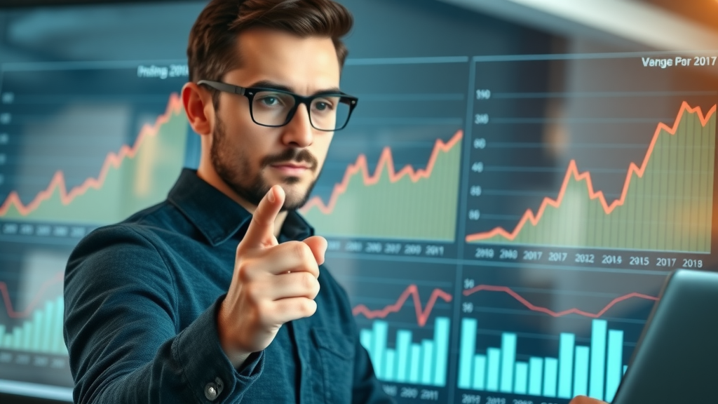 marketing analyst reviewing average cost per click display ads trend data by season