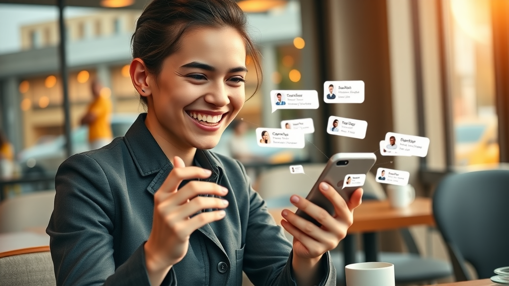 social media digital branding professional engaging online followers via smartphone