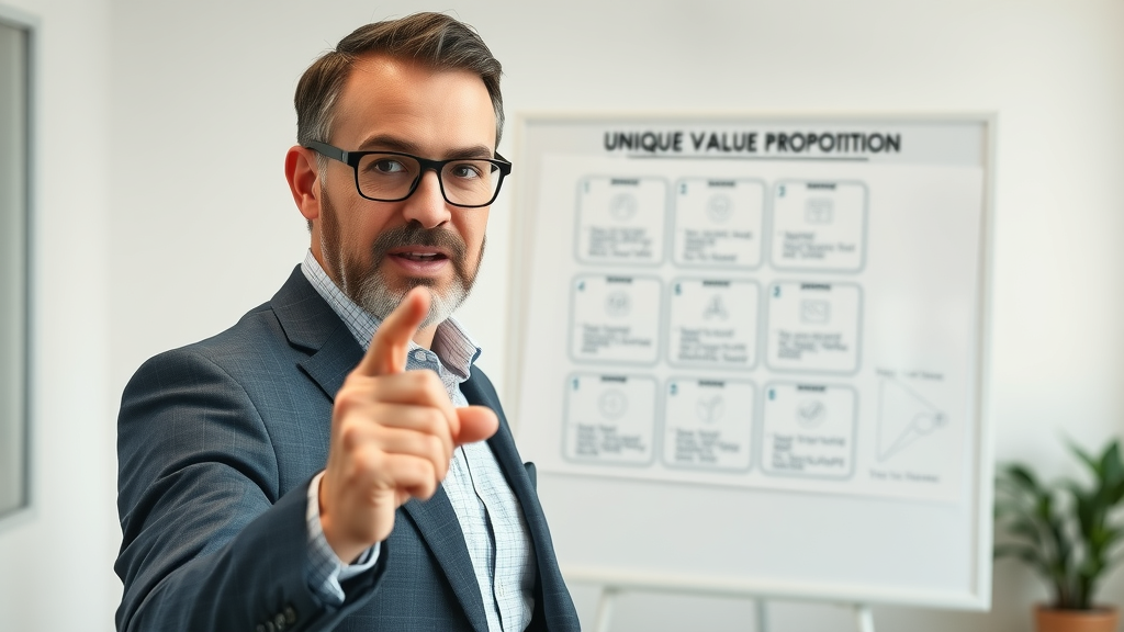 personal branding inspirational business leader with unique value proposition diagram