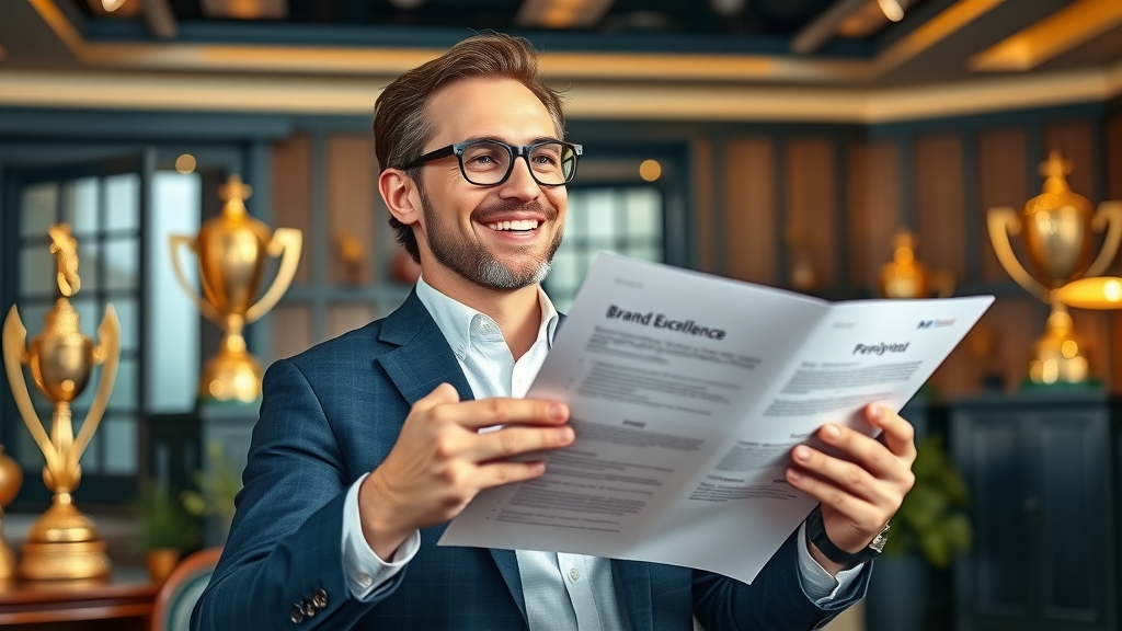 brand positioning successful entrepreneur presenting growth report
