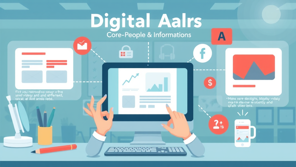 infographic illustrating types of paid advertising: search, display, social, and video ad strategies in digital marketing