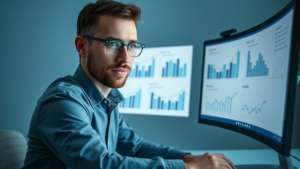 digital advertising specialist comparing A/B split-test results on paid ad platforms for campaign optimization and ROI improvement