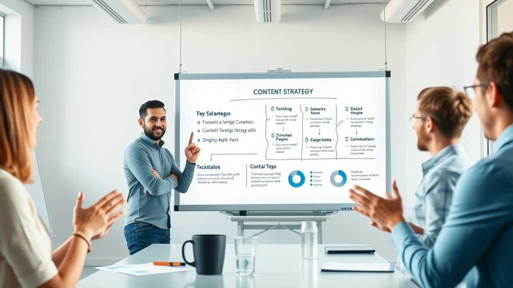 Successful content strategy workshop: facilitator summarizing content marketing key points