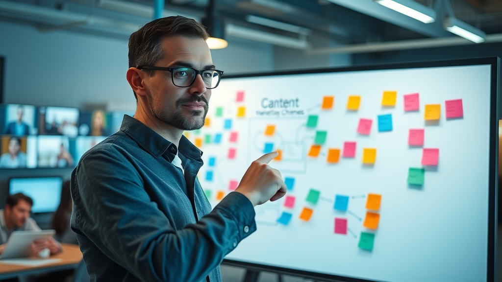 analytical content strategist mapping distribution channels for digital content strategy