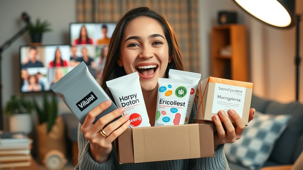 influencer unboxing sponsorship products and generating income from digital content