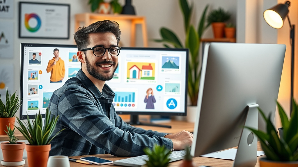 Creative professional creating brand content for reputation marketing
