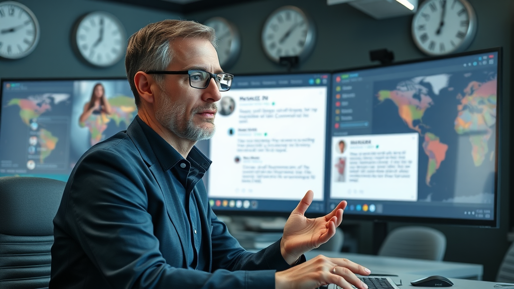PR specialist professionally addressing negative feedback to improve brand reputation
