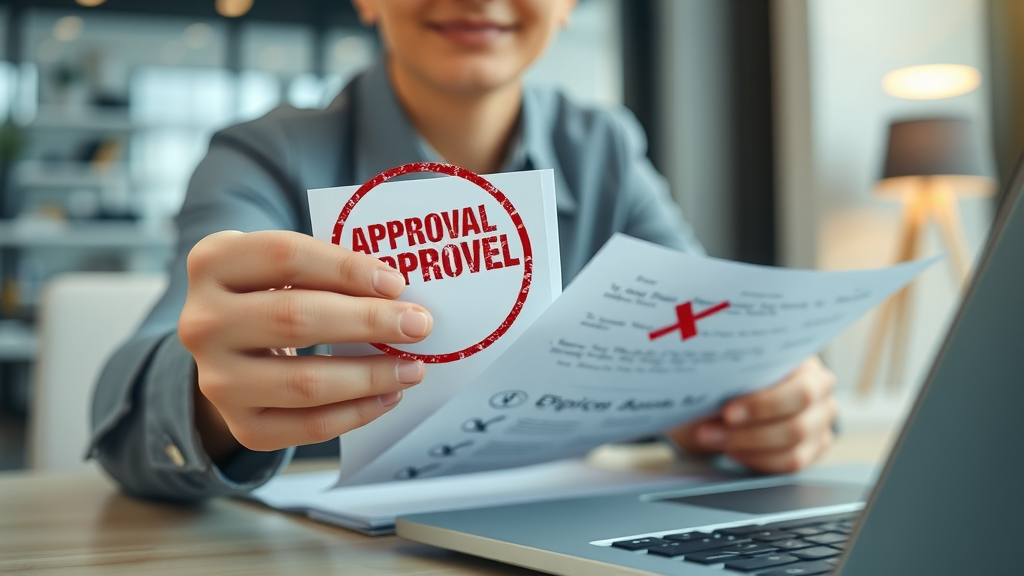 approval and rejection stamp, marketer checking compliance for social media advertising guidelines