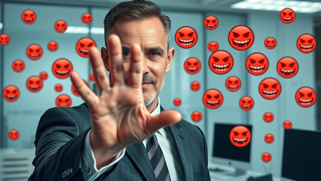 Strategic business leader combating fake reviews and trolls to protect social media reputation