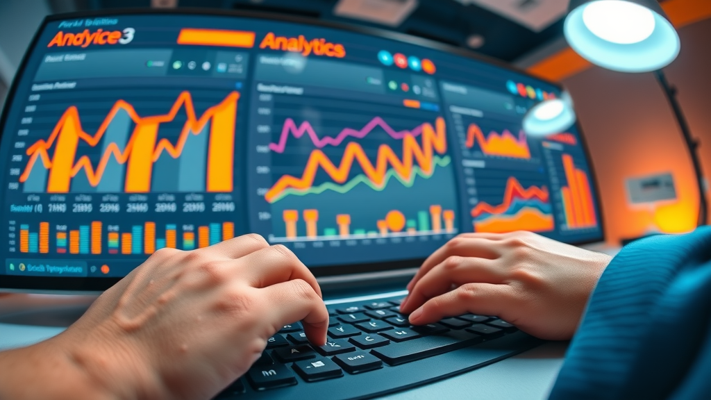 interactive Google Analytics dashboard displaying marketing metrics and engagement metrics