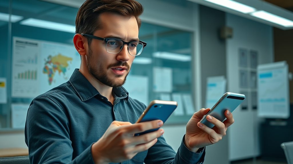 Entrepreneur monitoring online reputation analytics and brand search results using multiple devices