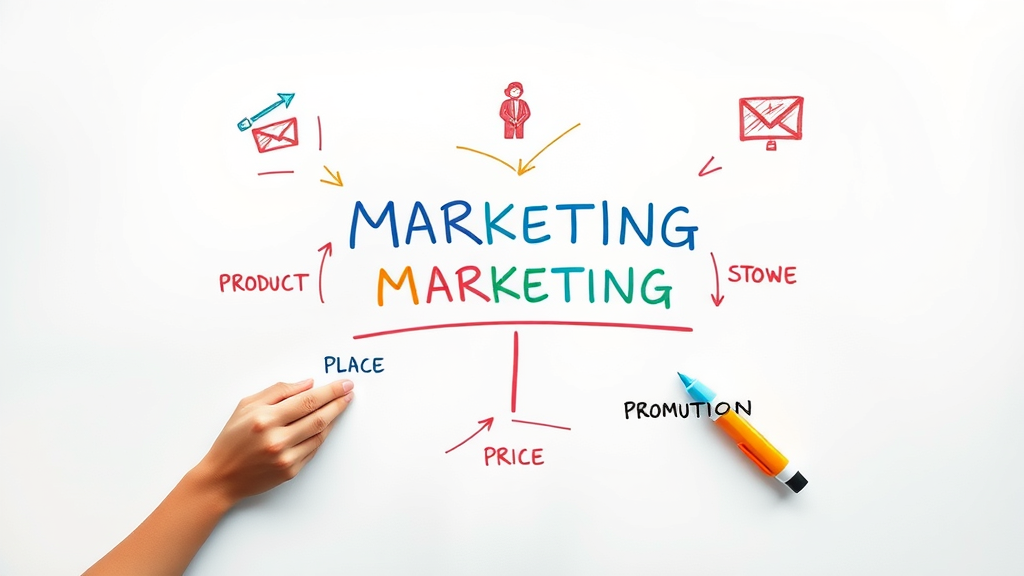 Marketing diagram showing the 4 P