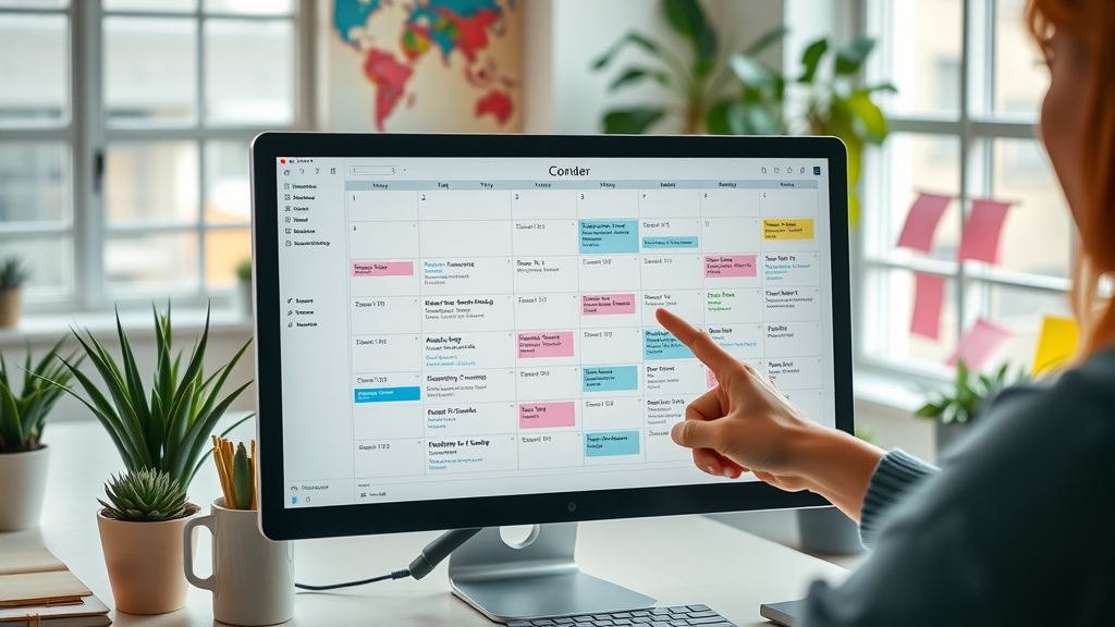 content calendar for content marketing for social media neatly organized on a marketer