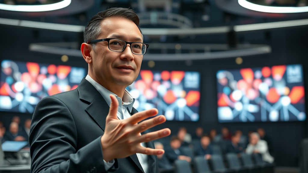 digital branding iconic technology brand CEO presenting new digital products