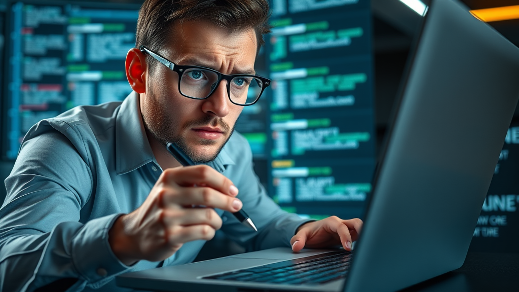 Marketing analyst troubleshooting conversion tracking, inspecting code and tags, conversion tracking problem solving