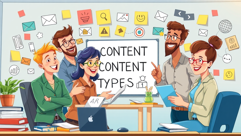 Content strategy road map with confident marketer, pointing at interconnected digital strategy icons on a digital whiteboard