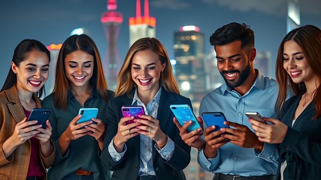 Diverse professionals exploring mobile marketing strategies and marketing apps in Sterling Heights