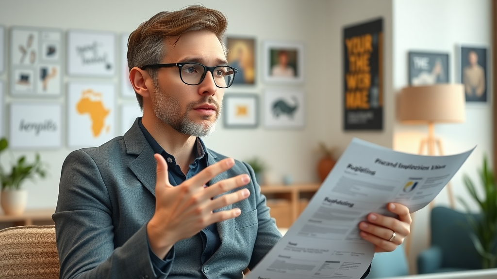 marketing manager discussing and defining brand voice while reviewing official brand guidelines in a contemporary office