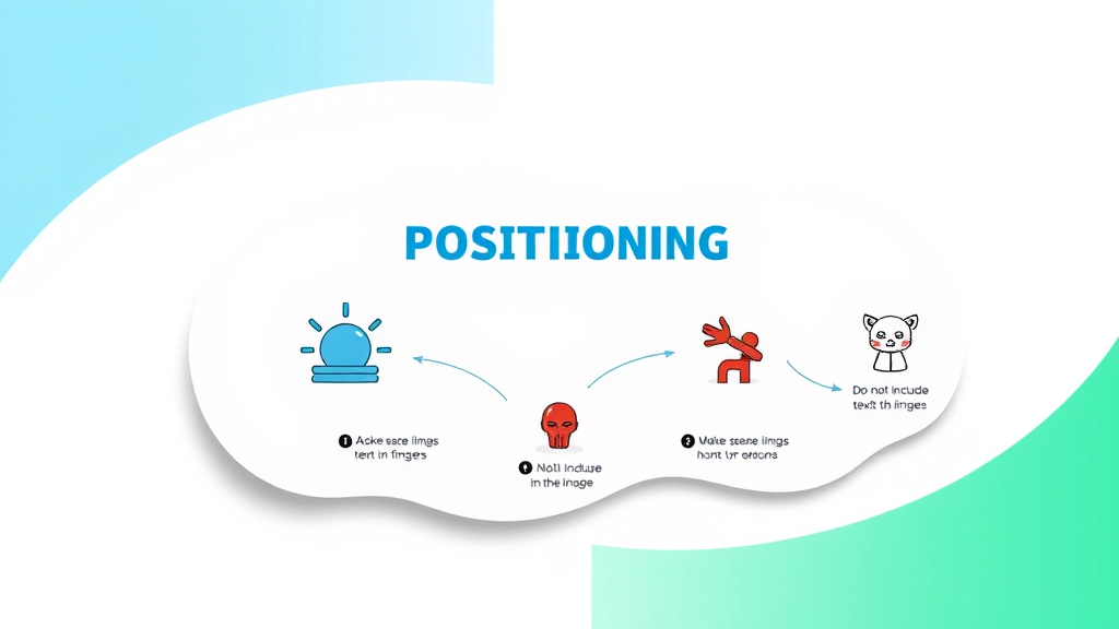 Creative diagram of the 5 Ps of positioning, each with unique icons and flowing layout.